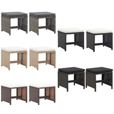 2x Gartenhocker Poly Rattan
