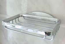 Seifenschale Seifenkorb Metall verchromt rechteckig Wandbefestigung  Top Zustand