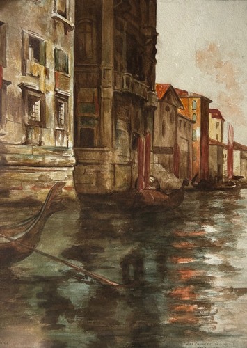 Aquarell kanal venedig 1910 - aquarell,