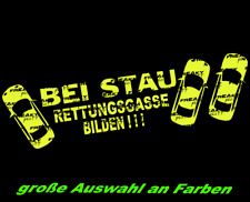 BEI STAU RETTUNGSGASSE BILDEN 200mm JDM DUB Sticker Auto Van Aufkleber Feuerwehr