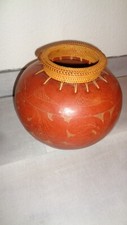 Afrikanische Vase Kalebasse Bauchig
