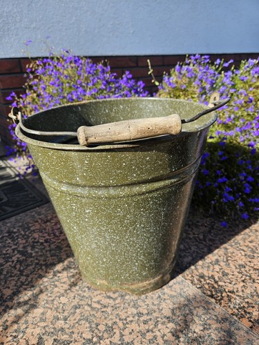 Großer emaille eimer grün - eimer,