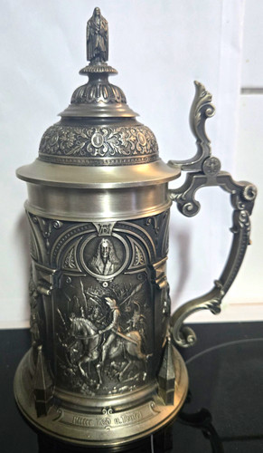 Zinn bierkrug mit deckel - zinn,