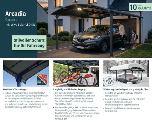 Carport arcadia 6400 - 6400, solar
