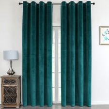 Samt Gardine Vorhang 140x245 cm mit Ösen blickdicht - Dekoschal luxuriös edel