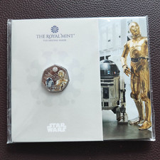 50 Pence Star Wars R2-D2 und C3-PO Color Blister Großbritannien 2023
