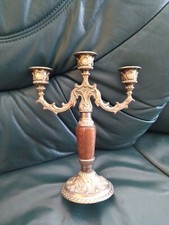 Leuchter - 3 armig mit Holz - 25 cm - DDR 