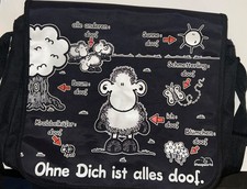 Sheepworld „Ohne dich ist alles doof“ Umhängetasche schwarz
