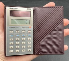Taschenrechner Sharp ELSI MATE EL-871 Solar Im Etui #KA195