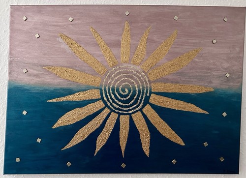 Acryl auf leinwand sonne - leinwand,,