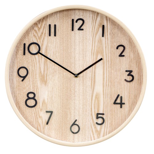 Wanduhr 38cm rund - 38cm, natur