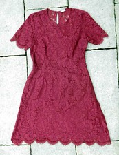 Weinrotes Kleid Gr.38, Spitzenkleid, unten gefüttert, SPENDENAKTION!