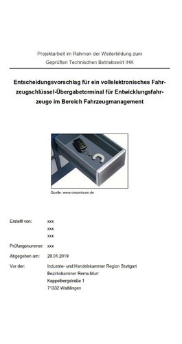 Projektarbeit tbw geprüfter - projektarbeit,