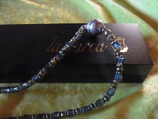 BEZAUBERNDES COLLIER m. blauen ZIRKONIASTEINCHEN u. MAGNETVERSCHLUß, NEU !