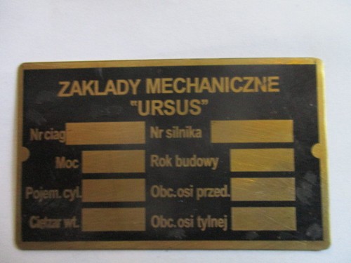 Typenschild plate messing - id-plate,