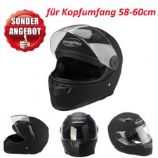 Motorradhelm Integralhelm Rollerhelm Helm schwarz matt für Kopfumfang 56 - 60 cm