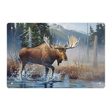 Blechschild Tiermotiv Elch Jagd 20x30cm Retro Vintage TEL178