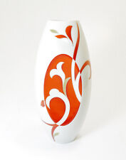 Art Deco Atelier Vase Porzellan rot goldfarben  Vintage T. Tettau Atelier 27cm h
