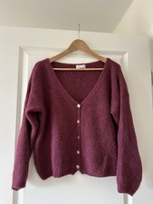 Cardigan MADE IN ITALY  kurze Strickjacke Kid Mohair Gr. 36 38 40 42 Bordeaux