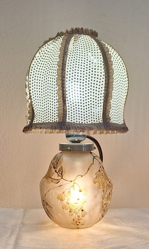Tischlampe glasfuß bemalt - glasfuß,
