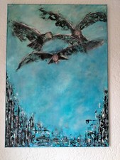 Abstraktes acrylbild moderne - abstraktes,