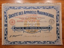 F: Société des Appareils Magondeaux, Paris, 1925, 100 Francs *