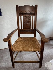 Worpsweder Stuhl, Binsenstuhl, mit Fischersfrau