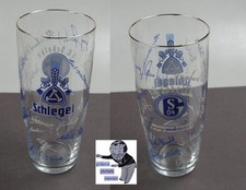 Altes Bierglas Schlegel FC Schalke 7 mal deutscher Meister