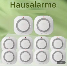 10x Rauchmelder + Klebehalter Feuermelder Magnet Batterie DIN EN 14604 85dB 10J