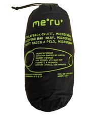 me°ru' Schlafsack Inlett Mikrofaser Mumienformat Outdoor Schwarz 220cm