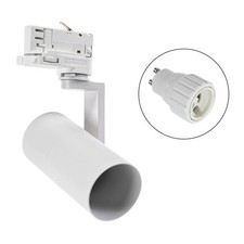 3-Phasen-Stromschienen Strahler Weiß max. 20W GU10 Lampe f. Erco Staff Eutrac