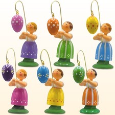WEHA Ostermädchen im 6er Set verschiedenfarbige Ostereier neu aufgelegt 2024