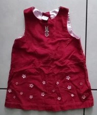 Neuw. rotes H&M Kleid Gr. 92 samtartig Minnie Mouse Stickerei 