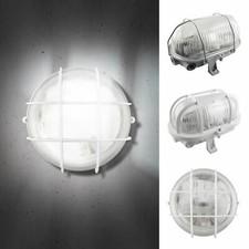 LED Wandleuchte Deckenleuchte Außenleuchte Keller Rund/Oval Weiß/Grau E27-230V