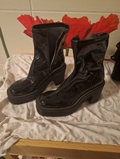 Chunky Stiefeletten Lack Plateau Boots Stiefel  Schwarz H&M 39 NEU