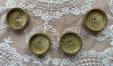 4 Kerzenhalter Adventskranz in Holz gold 4,5 cm Dm