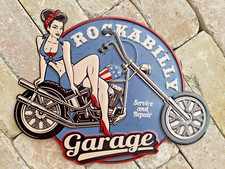 Blechschild Rockabilly Biker