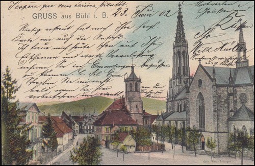 Gruss aus bühl b - ak,