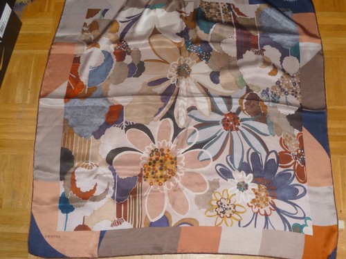 Seidenhalstuch blumenmuster - seidenhalstuch,