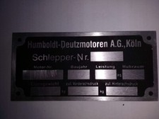 Typenschild Humboldt Deutz oldtimer Schild Traktor khd s102 Schlepper