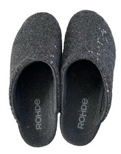 Rohde  Damenschuhe Hausschuhe Pantolette Gr. 40 Glitzer Grau Freizeit - Wie neu