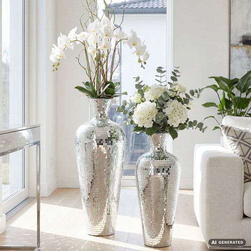 Vase aluminium silber - vase,
