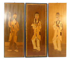 Clown Saxophon Intarsienbilder Marketerie