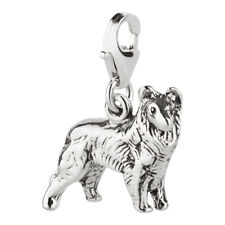 Charm / Anhänger Hund Collie 2 mit Karabinerverschluß 925 Sterling Silber