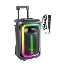 Ibiza MOBILE800 akku Soundsystem 800W Party LED Beleuchtung Mikrofon Trolley
