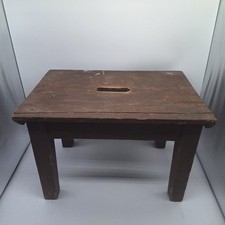 Fußbank Holz Braun Rustikal