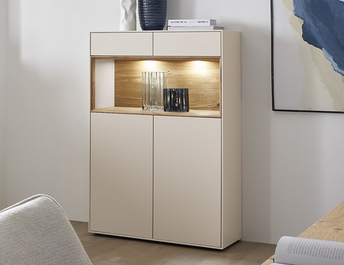 Highboard 90x133cm wildeiche - highboard,