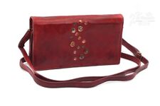 Geldbörse Leder Pochette Münzfach Schultergurt abnehmbar verstellbar