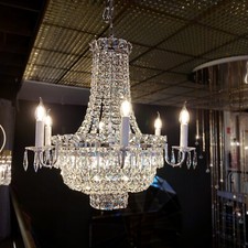 Luster Kristall Kronleuchte verchromt 12flammig Kristalleuchte Swarovski E14