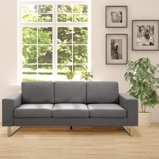 HOMCOM Sofa 3-Sitzer Stoffsofa Couch Fernsehsessel Polstersofa Loungesofa Kissen
